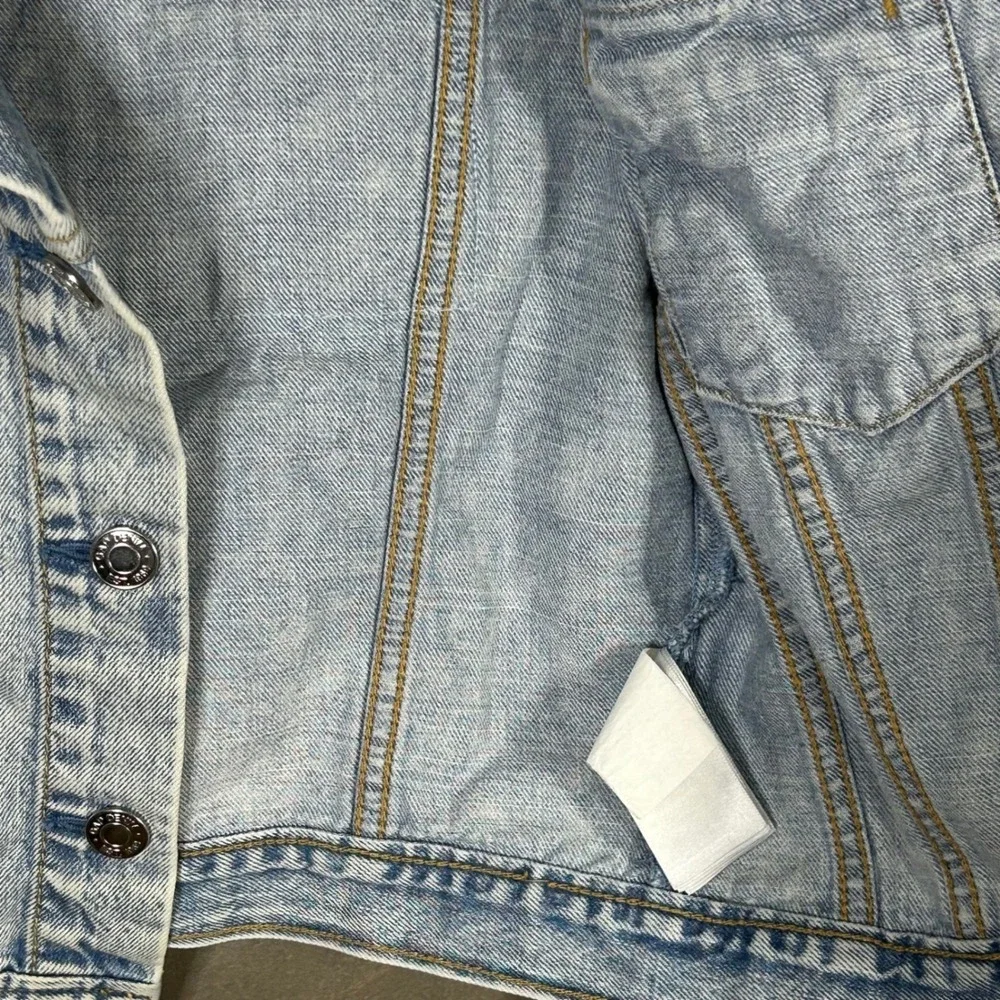 Gap Kids Denim Jacket Girls Size Large Rainbow Sequin‎ Patch Flip Sequins